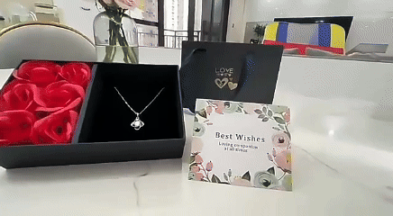 Romantic Handmade Eternal Rose Jewelry Gift Box with Window - Valentine's Day, Anniversary, Wedding Gift Packaging (6 Roses, Cardboard)