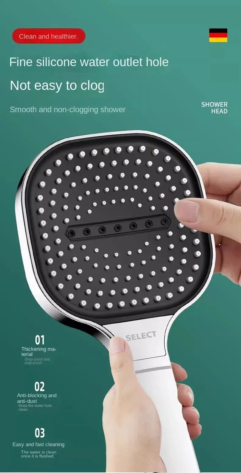 13CM High - Pressure Shower Head – 3 Modes, Water - Saving & Massage Spray | Handheld Bathroom Shower - Vynori