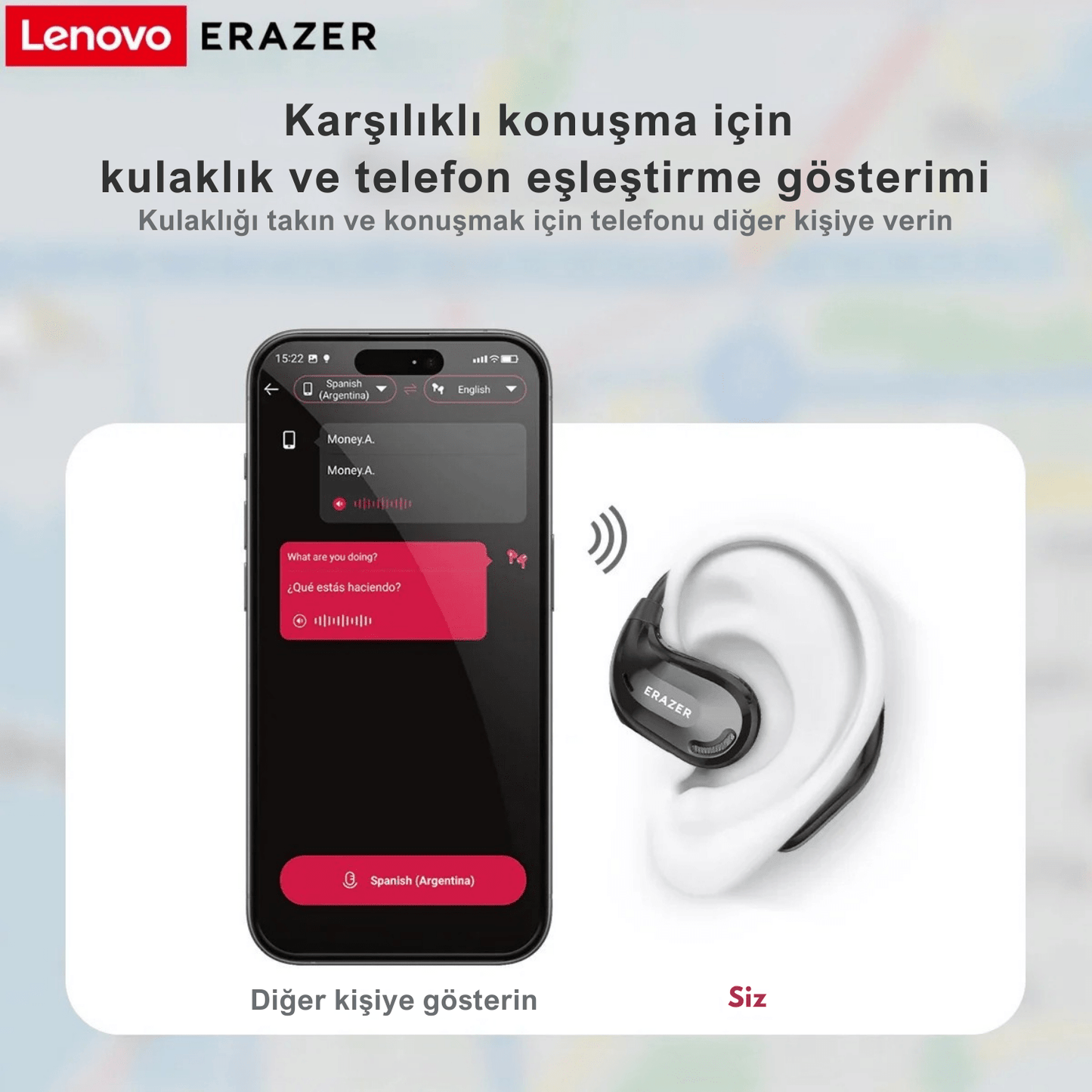 ERAZER XT66PRO AI Translator Earbuds – 135+ Languages, Waterproof, 90H Battery, ASMR Headset