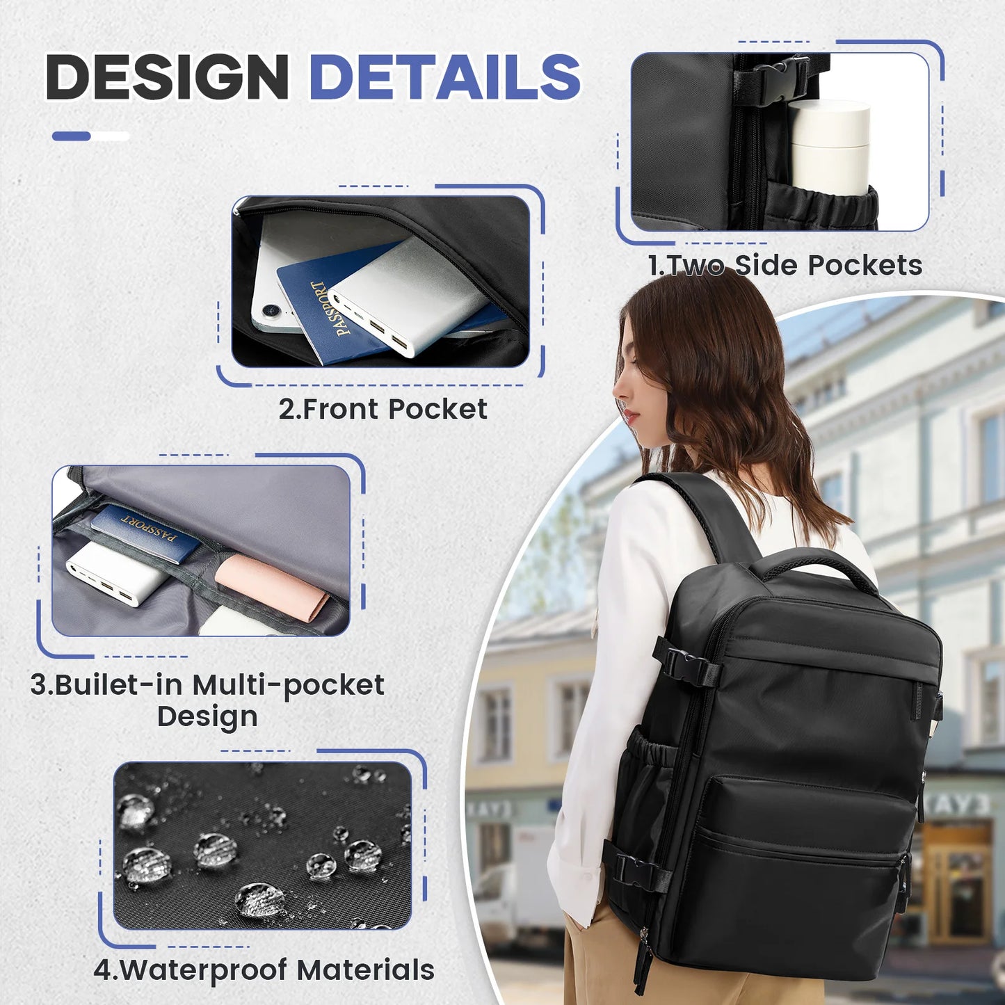 Vacuum Compression 15.6″ Laptop Backpack – 20–35L Expandable Travel & Hiking Bag with Built-on Valve & Pump-Ready Design, Cabin-Approved 40×20×25 cm Unisex Daypack