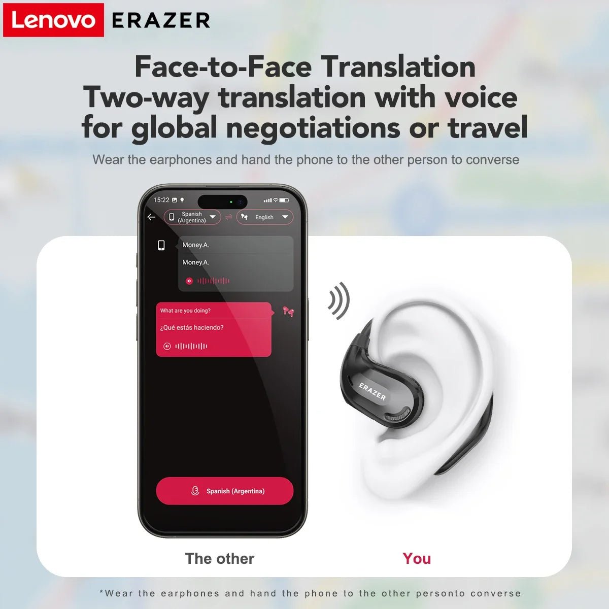 ERAZER XT66PRO AI Translator Earbuds – 135+ Languages, Waterproof, 90H Battery, ASMR Headset - Vynori