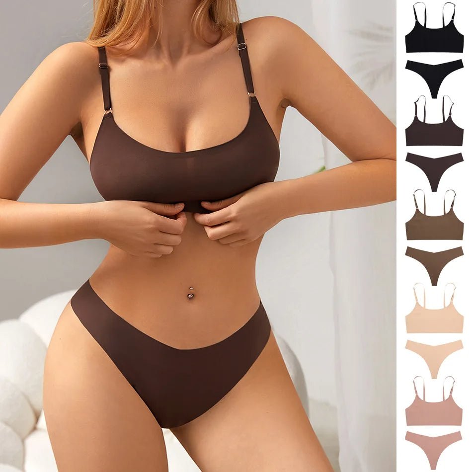 Hot Sale Seamless Wireless Bra & Underwear Set – Ultra - Soft, Adjustable & Skin - Friendly - Vynori