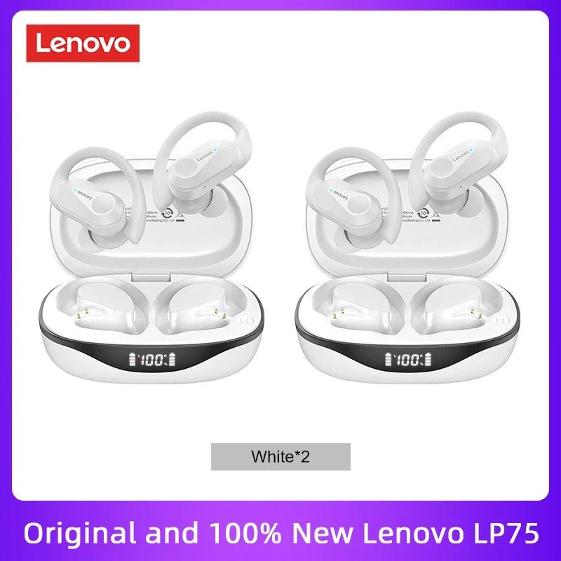 Lenovo LP75 TWS Bluetooth 5.3 Earphones – Wireless, LED Display, Noise Reduction, Waterproof & Sports - Ready - Vynori