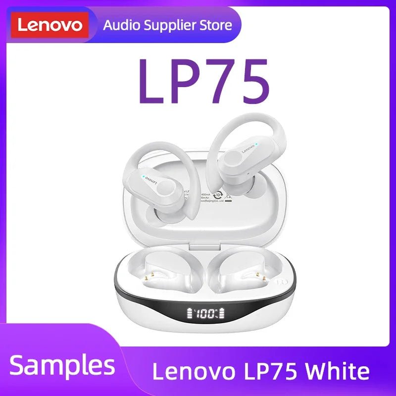 Lenovo LP75 TWS Bluetooth 5.3 Earphones – Wireless, LED Display, Noise Reduction, Waterproof & Sports - Ready - Vynori