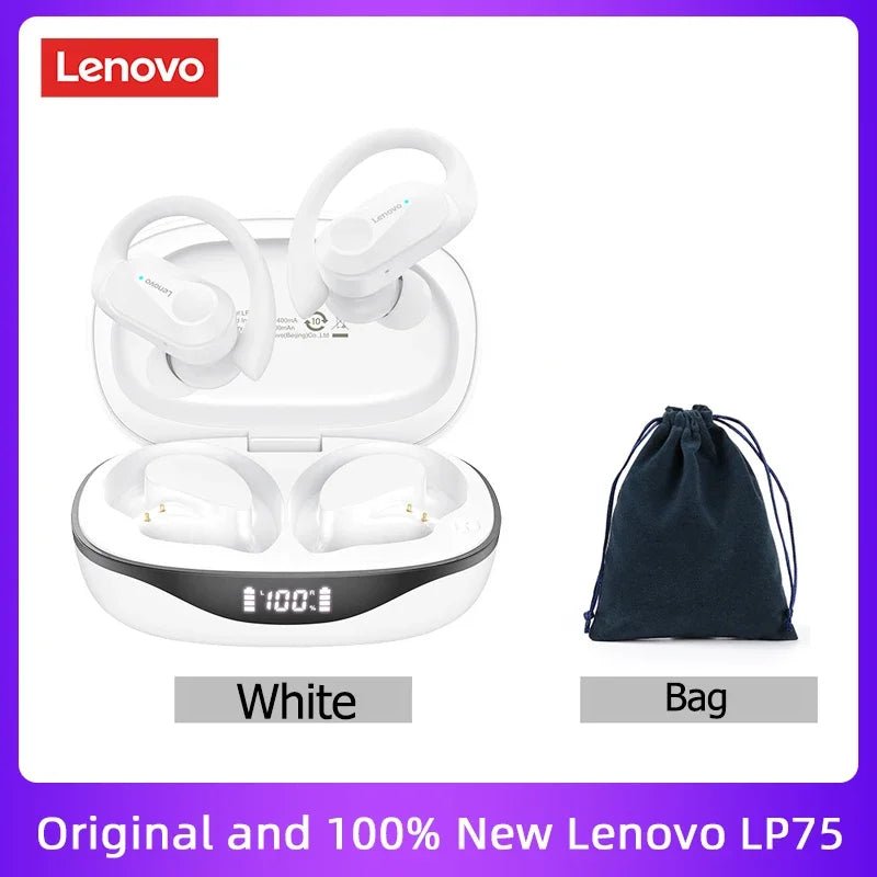 Lenovo LP75 TWS Bluetooth 5.3 Earphones – Wireless, LED Display, Noise Reduction, Waterproof & Sports - Ready - Vynori