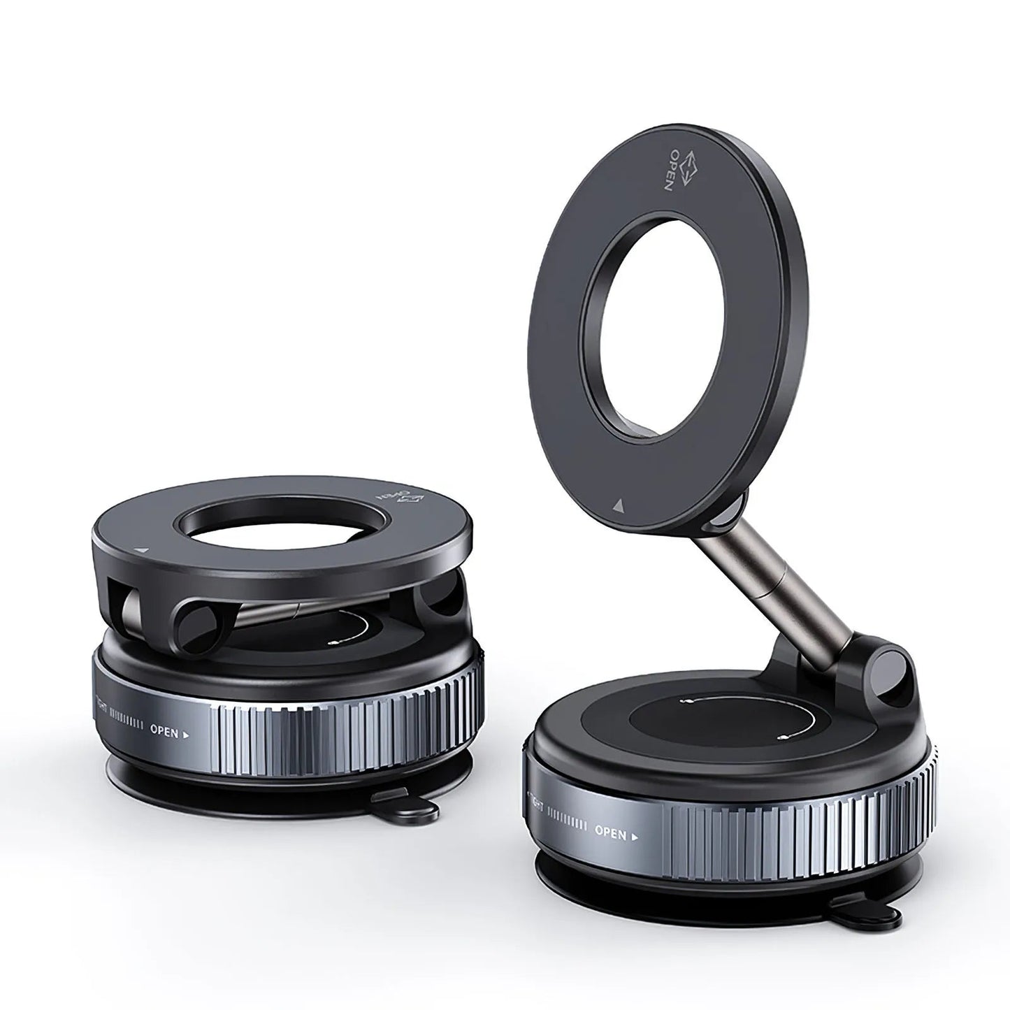 Magnetic Vacuum Car Mount | Electric Suction Phone Holder for iPhone & Android | Foldable & Strong Grip for Live Streaming & Navigation - Vynori