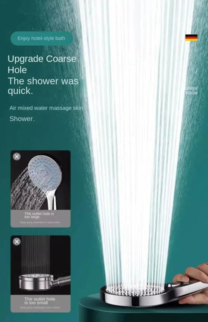 13CM High - Pressure Shower Head – 3 Modes, Water - Saving & Massage Spray | Handheld Bathroom Shower - Vynori