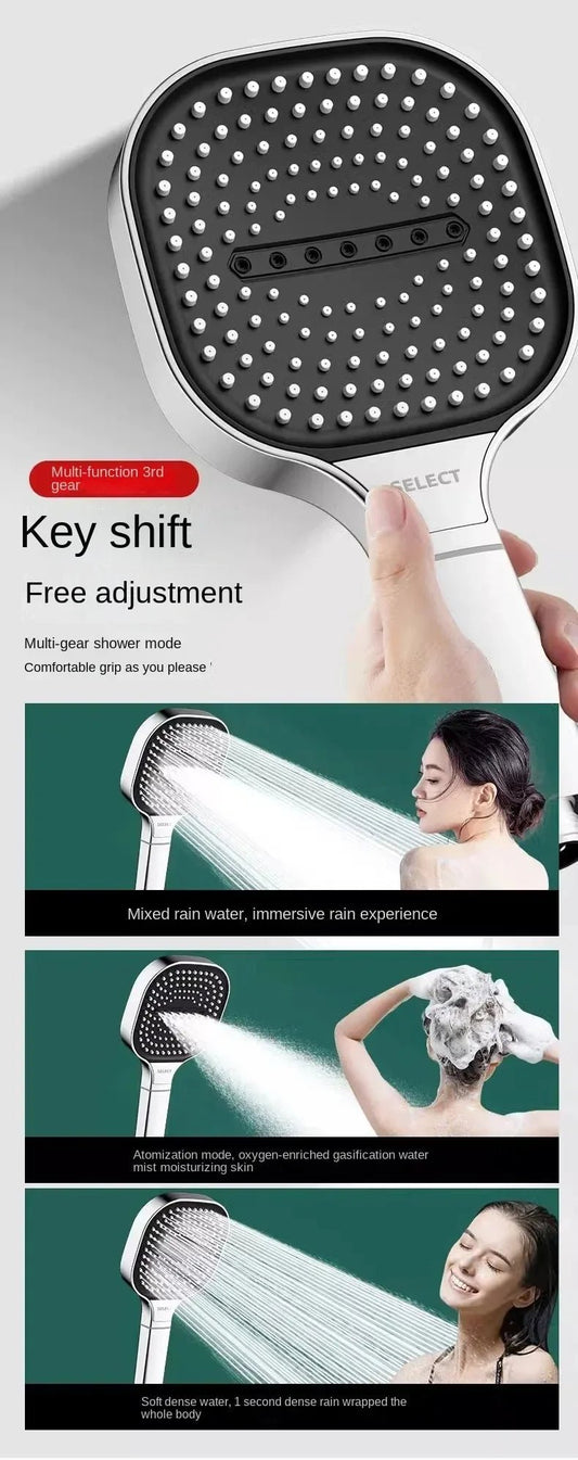 13CM High - Pressure Shower Head – 3 Modes, Water - Saving & Massage Spray | Handheld Bathroom Shower - Vynori