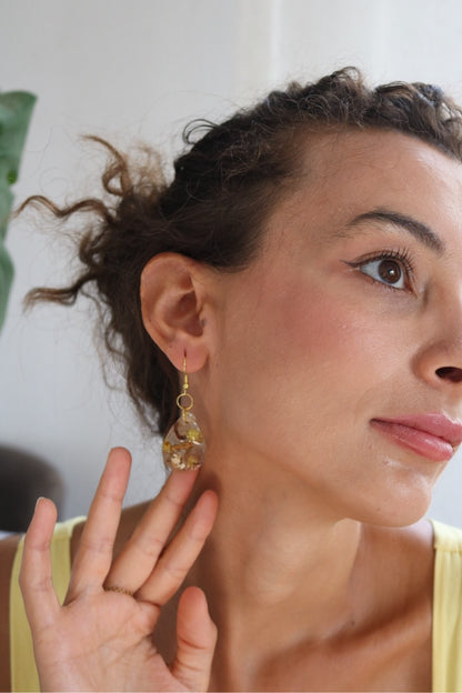 Real Flower Resin Earrings – Handmade Botanical Jewelry - Ena.art