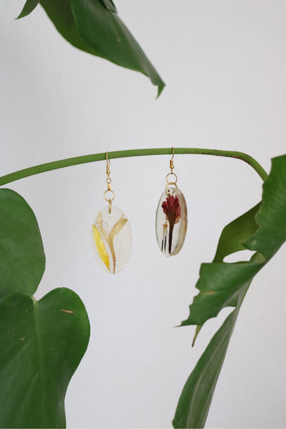 Real Flower Resin Earrings – Handmade Botanical Jewelry - Ena.art