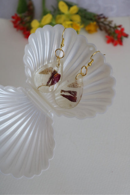 Real Flower Resin Earrings – Handmade Botanical Jewelry - Ena.art