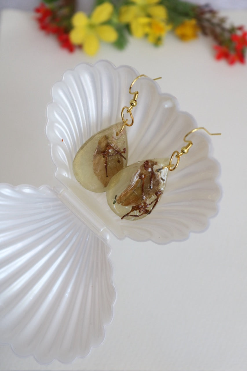Real Flower Resin Earrings – Handmade Botanical Jewelry - Ena.art