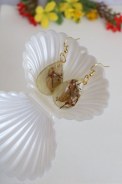 Real Flower Resin Earrings – Handmade Botanical Jewelry - Ena.art