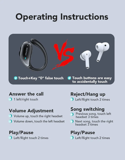 ERAZER XT80PRO AI Bluetooth 5.3 True Wireless Earphones with Real-Time Translation, ANC, IPX5 Waterproof & 46H Playtime