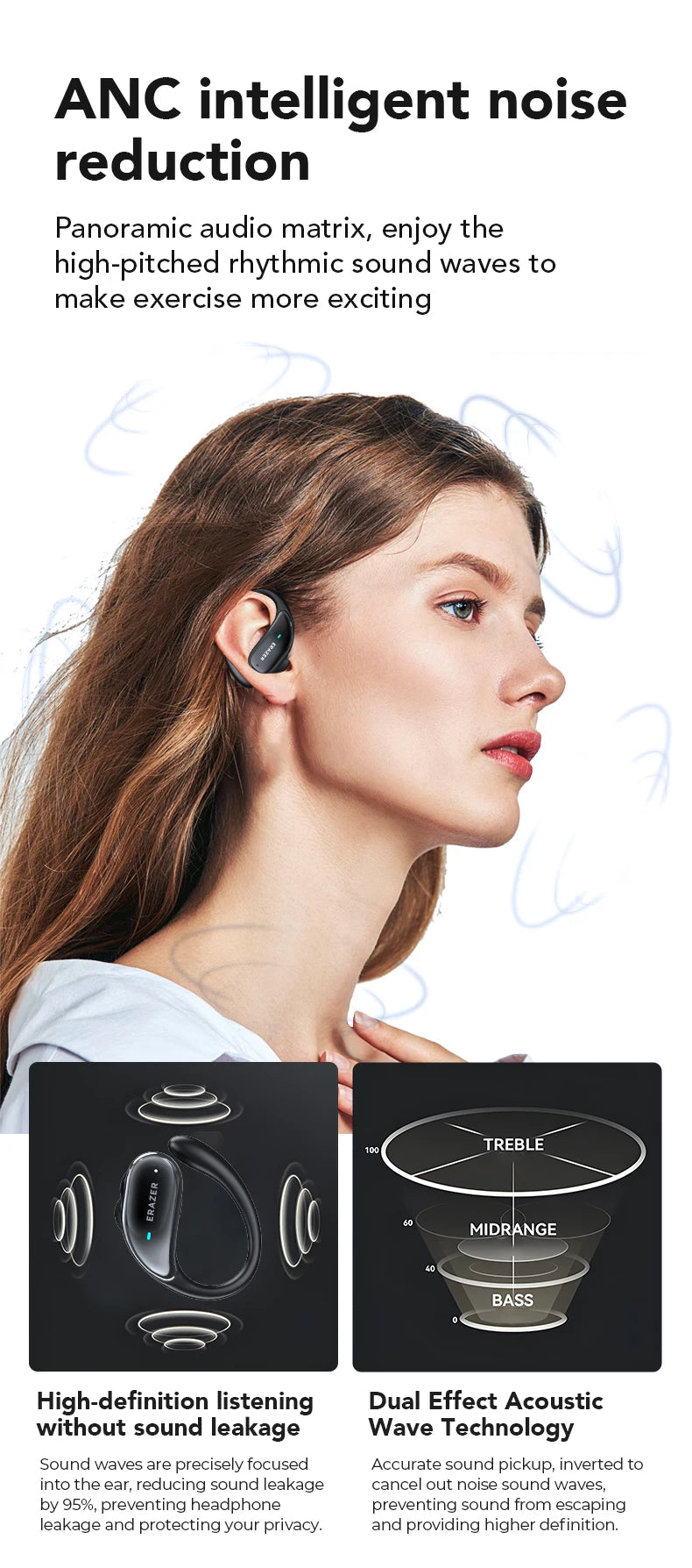ERAZER XT80PRO AI Bluetooth 5.3 True Wireless Earphones with Real-Time Translation, ANC, IPX5 Waterproof & 46H Playtime