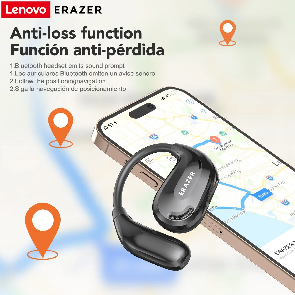ERAZER XT66PRO AI Translator Earbuds – 135+ Languages, Waterproof, 90H Battery, ASMR Headset