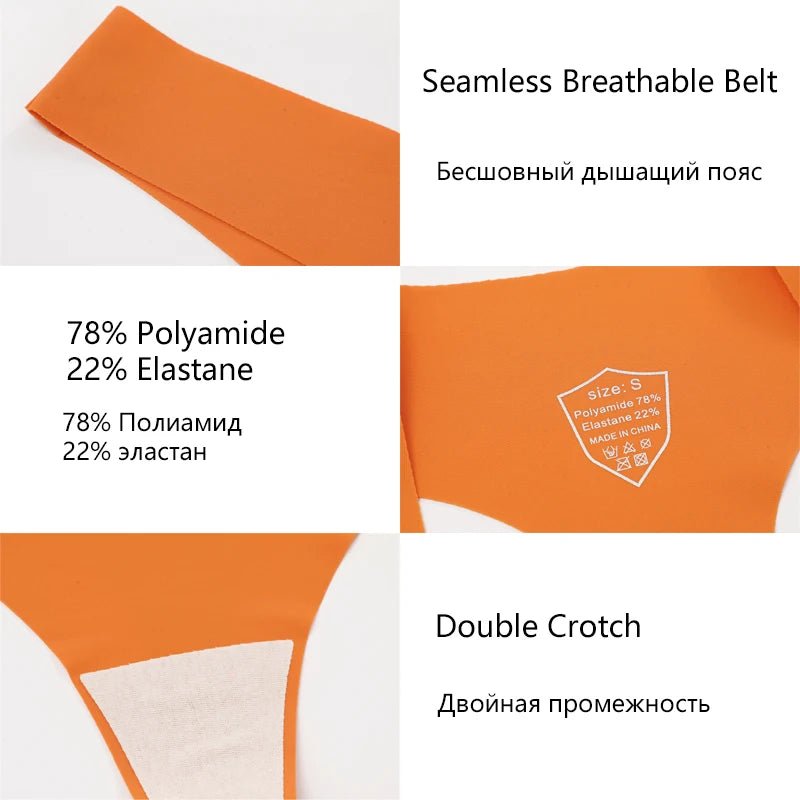 FINETOO 3PCS Women's Seamless Ice Silk Thongs – V - Waist, Breathable, Low - Rise Sport G - String - Vynori