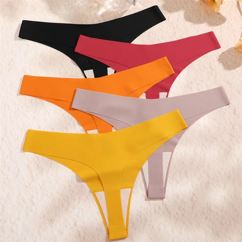 FINETOO 3PCS Women's Seamless Ice Silk Thongs – V - Waist, Breathable, Low - Rise Sport G - String - Vynori