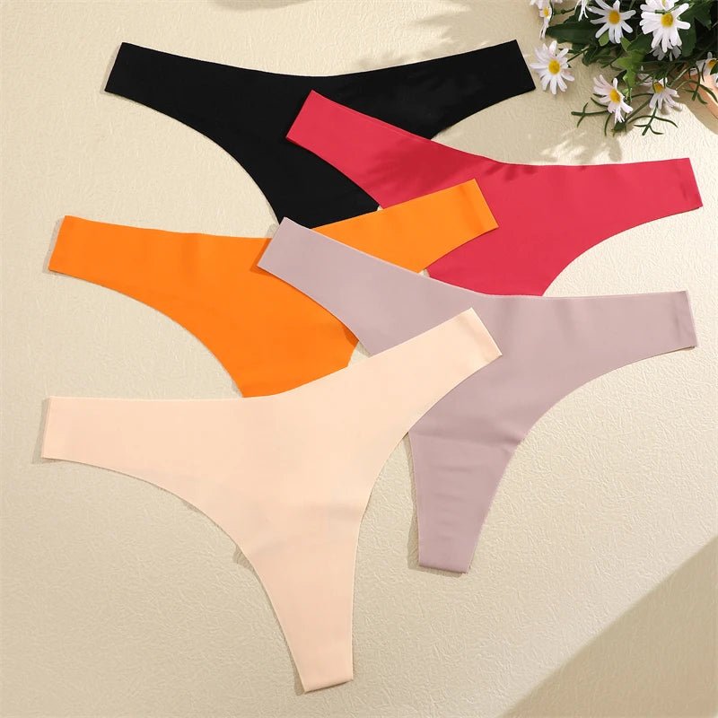 FINETOO 3PCS Women's Seamless Ice Silk Thongs – V - Waist, Breathable, Low - Rise Sport G - String - Vynori