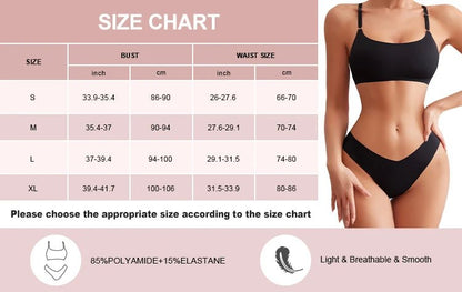 Hot Sale Seamless Wireless Bra & Underwear Set – Ultra - Soft, Adjustable & Skin - Friendly - Vynori