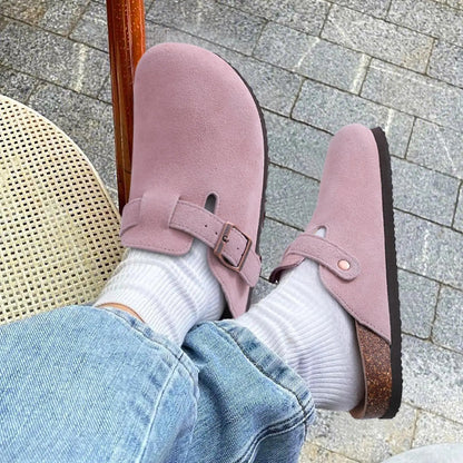 Kidmi Unisex Suede Cork Footbed Clogs – Arch Support Mules, Nonslip Outdoor & Beach Sandals - Vynori