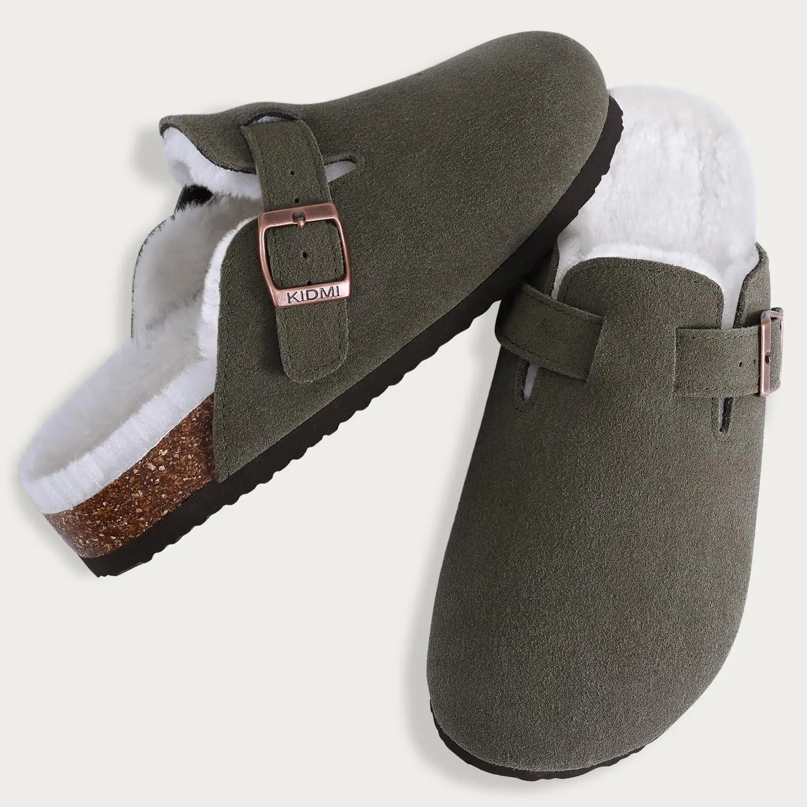 Kidmi Unisex Suede Cork Footbed Clogs – Arch Support Mules, Nonslip Outdoor & Beach Sandals - Vynori
