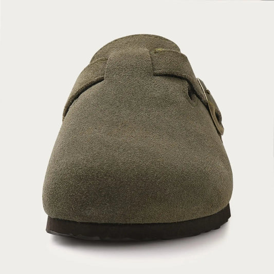 Kidmi Unisex Suede Cork Footbed Clogs – Arch Support Mules, Nonslip Outdoor & Beach Sandals - Vynori