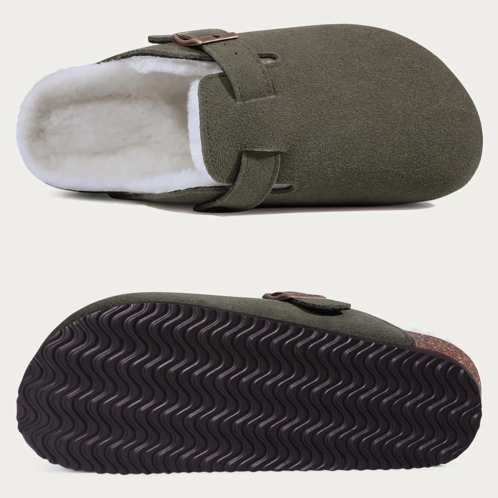 Kidmi Unisex Suede Cork Footbed Clogs – Arch Support Mules, Nonslip Outdoor & Beach Sandals - Vynori
