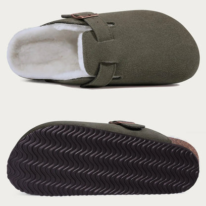 Kidmi Unisex Suede Cork Footbed Clogs – Arch Support Mules, Nonslip Outdoor & Beach Sandals - Vynori