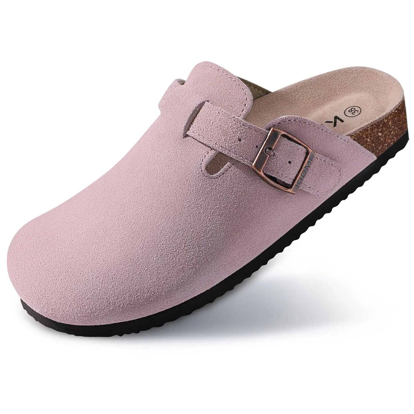 Kidmi Unisex Suede Cork Footbed Clogs – Arch Support Mules, Nonslip Outdoor & Beach Sandals - Vynori