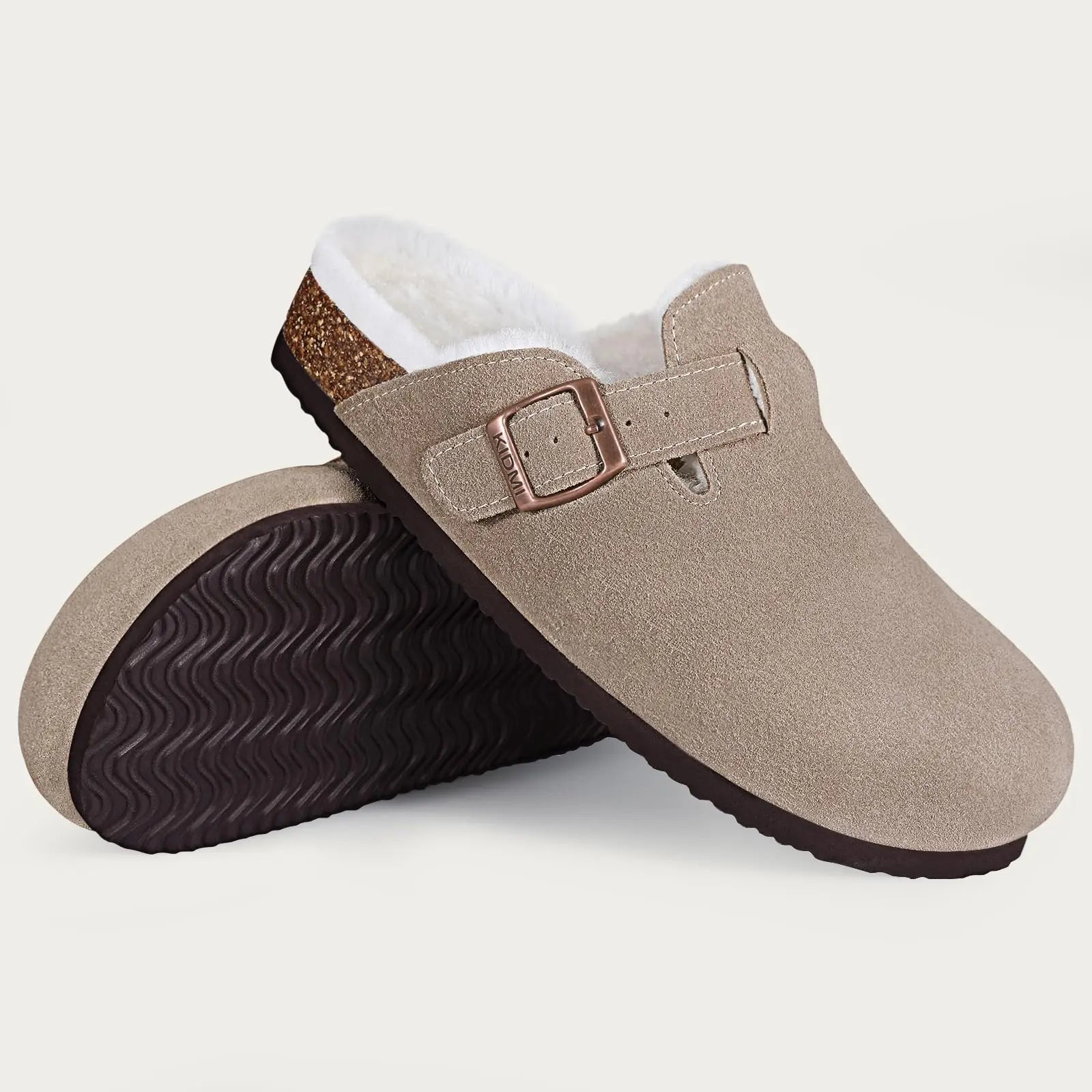Kidmi Unisex Suede Cork Footbed Clogs – Arch Support Mules, Nonslip Outdoor & Beach Sandals - Vynori