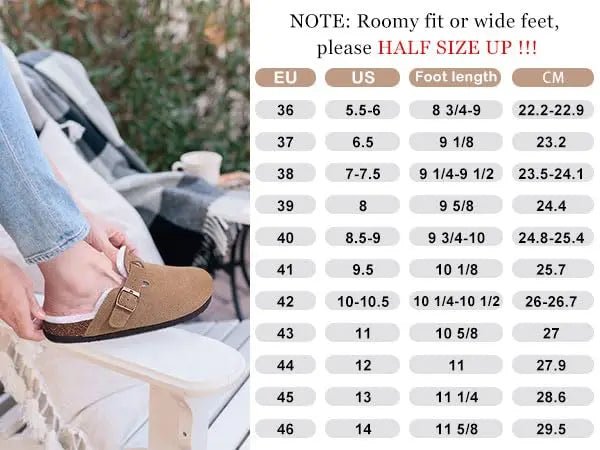 Kidmi Unisex Suede Cork Footbed Clogs – Arch Support Mules, Nonslip Outdoor & Beach Sandals - Vynori