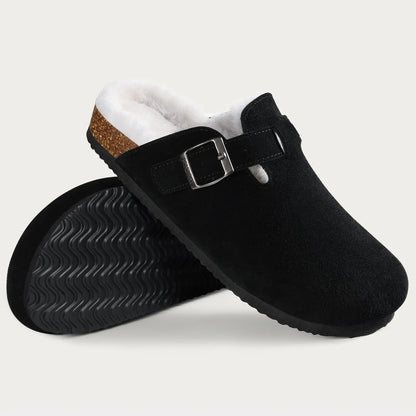 Kidmi Unisex Suede Cork Footbed Clogs – Arch Support Mules, Nonslip Outdoor & Beach Sandals - Vynori