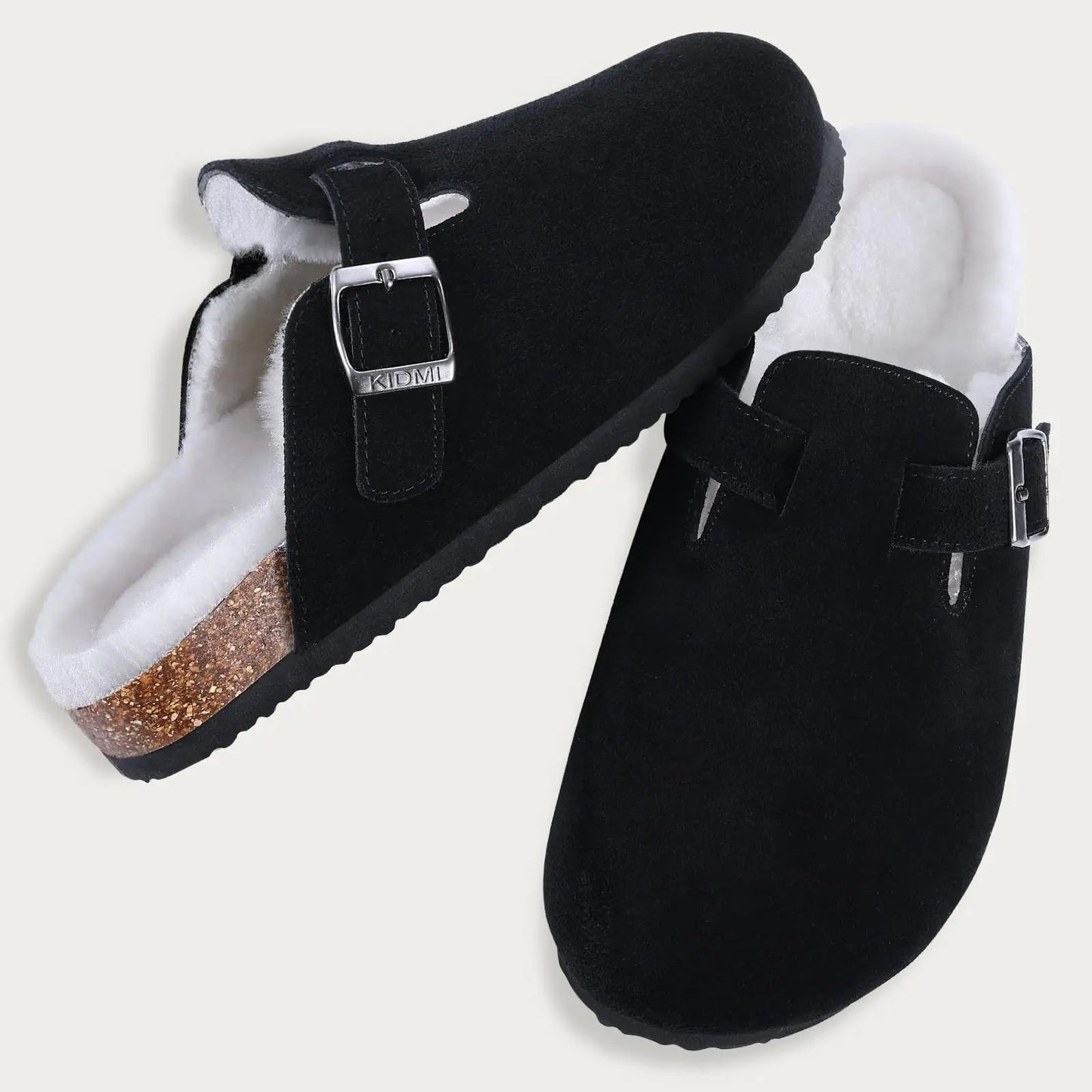Kidmi Unisex Suede Cork Footbed Clogs – Arch Support Mules, Nonslip Outdoor & Beach Sandals - Vynori