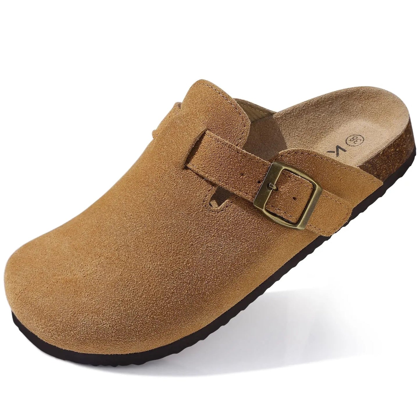 Kidmi Unisex Suede Cork Footbed Clogs – Arch Support Mules, Nonslip Outdoor & Beach Sandals - Vynori