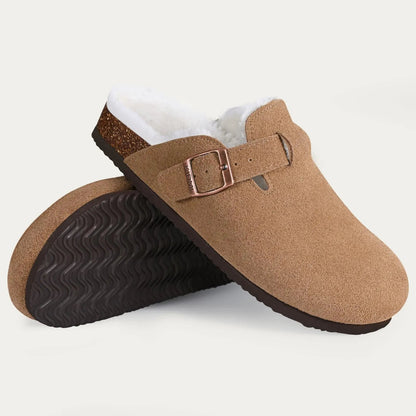 Kidmi Unisex Suede Cork Footbed Clogs – Arch Support Mules, Nonslip Outdoor & Beach Sandals - Vynori