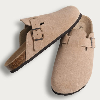 Kidmi Unisex Suede Cork Footbed Clogs – Arch Support Mules, Nonslip Outdoor & Beach Sandals - Vynori
