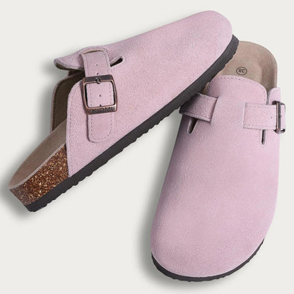 Kidmi Unisex Suede Cork Footbed Clogs – Arch Support Mules, Nonslip Outdoor & Beach Sandals - Vynori