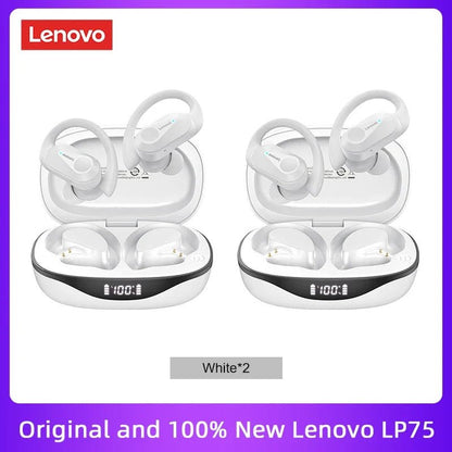 Lenovo LP75 TWS Bluetooth 5.3 Earphones – Wireless, LED Display, Noise Reduction, Waterproof & Sports - Ready - Vynori