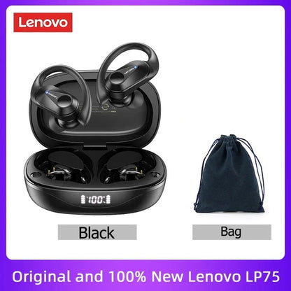 Lenovo LP75 TWS Bluetooth 5.3 Earphones – Wireless, LED Display, Noise Reduction, Waterproof & Sports - Ready - Vynori
