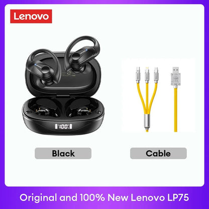 Lenovo LP75 TWS Bluetooth 5.3 Earphones – Wireless, LED Display, Noise Reduction, Waterproof & Sports - Ready - Vynori