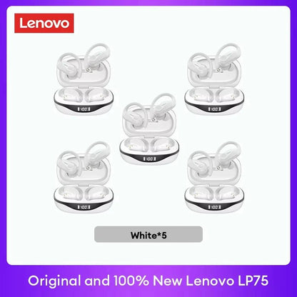 Lenovo LP75 TWS Bluetooth 5.3 Earphones – Wireless, LED Display, Noise Reduction, Waterproof & Sports - Ready - Vynori