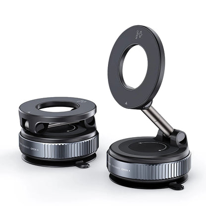 Magnetic Vacuum Car Mount | Electric Suction Phone Holder for iPhone & Android | Foldable & Strong Grip for Live Streaming & Navigation - Vynori