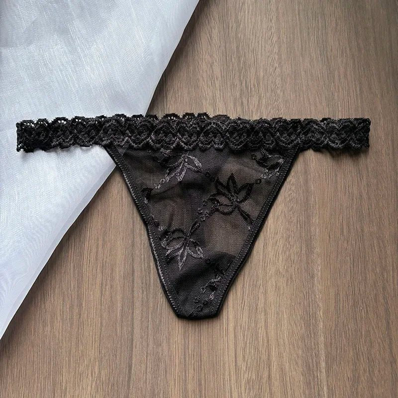 Personalized Crystal Letter Lace Thong – Custom Name Sexy G - String Panties for Women - Vynori