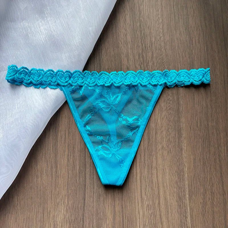 Personalized Crystal Letter Lace Thong – Custom Name Sexy G - String Panties for Women - Vynori