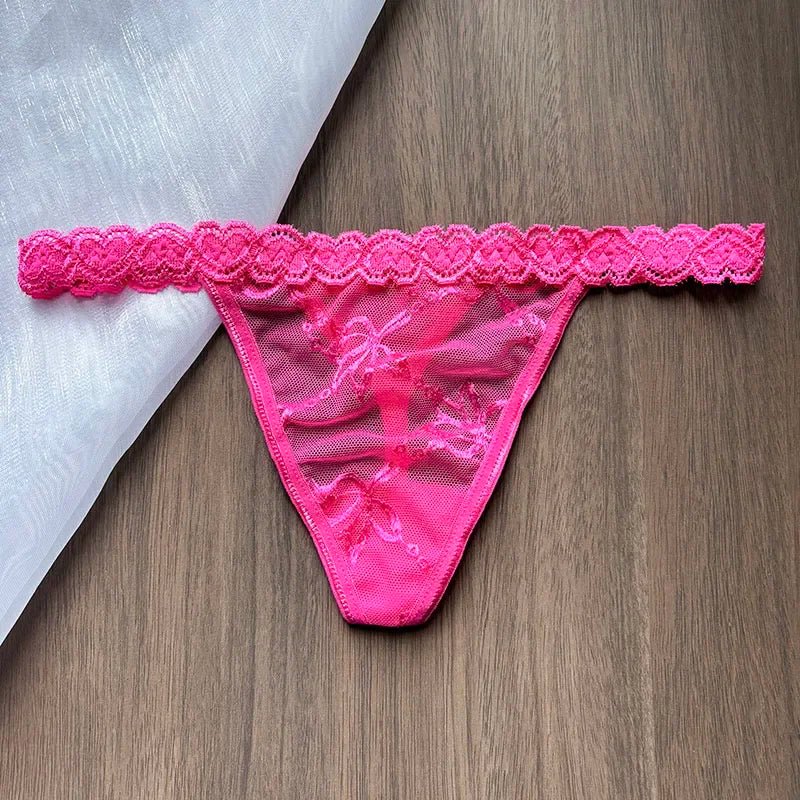 Personalized Crystal Letter Lace Thong – Custom Name Sexy G - String Panties for Women - Vynori