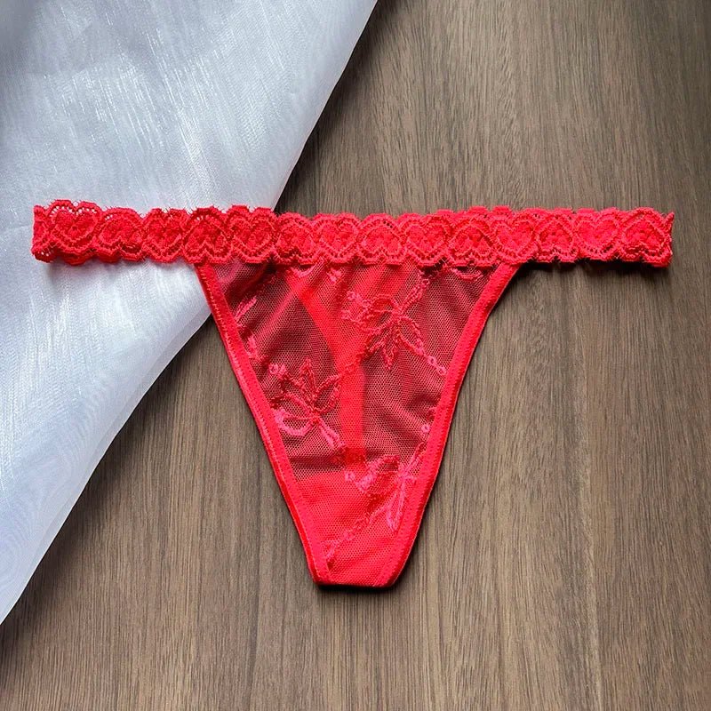 Personalized Crystal Letter Lace Thong – Custom Name Sexy G - String Panties for Women - Vynori
