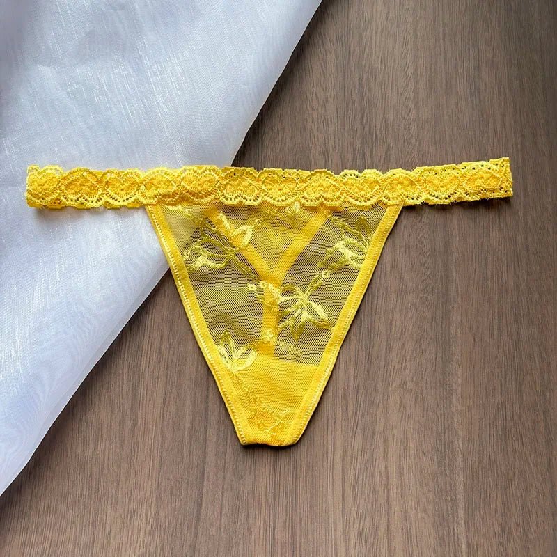 Personalized Crystal Letter Lace Thong – Custom Name Sexy G - String Panties for Women - Vynori