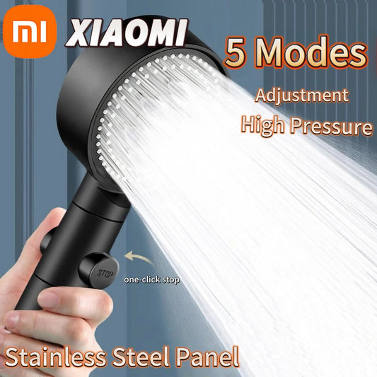 Xiaomi 5 - Mode High - Pressure Shower Head – Water - Saving, Adjustable, Handheld, Universal Fit - Vynori